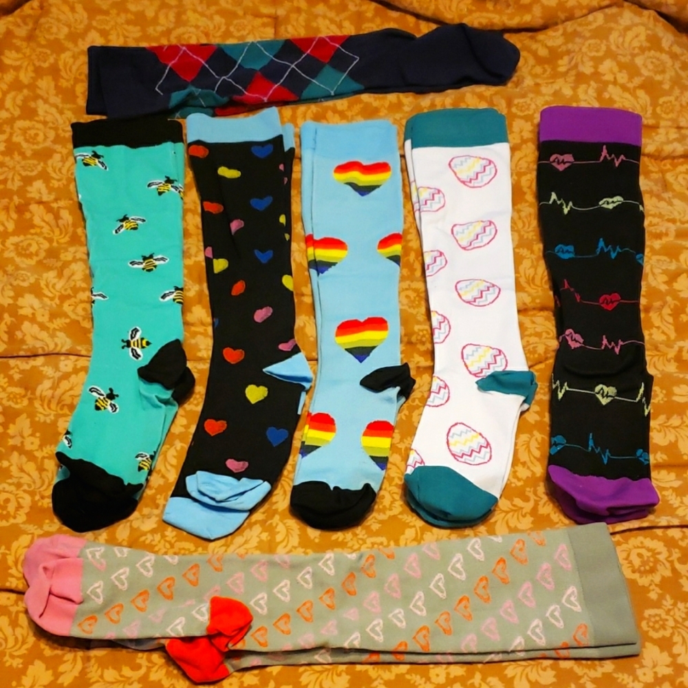 Colorful Patterned Compression Socks Set